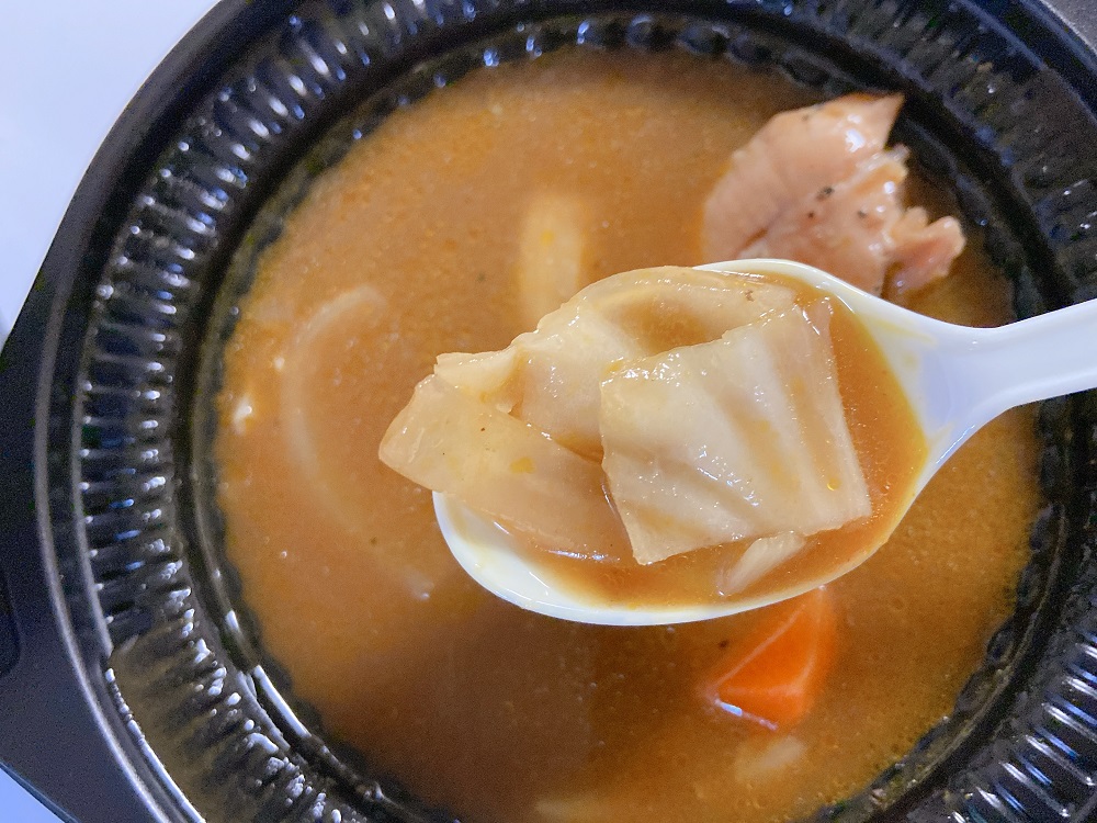 奥芝商店ローソンスープカレー弁当キャベツ